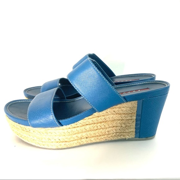 Prada | platform wedge slip on sandal - Picture 5 of 9